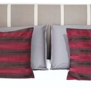 Kissen handgefertigt 45 x 45 gestreifte Kissen Burgunder | Etsy