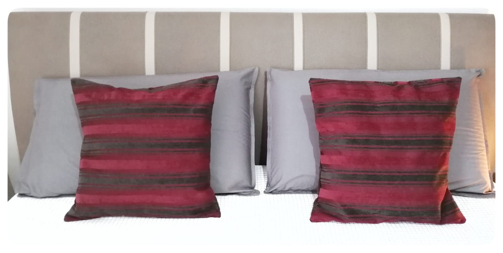 Kissen handgefertigt 45 x 45 gestreifte Kissen Burgunder | Etsy