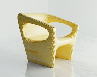 Archivos DXF de silla paramétrica cuboide: Muebles de madera cortados con láser (Descarga digital)