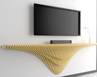 Parametric shelf 02 Design for Home Office and interiors Digital download DXF files vector template, wooden furniture, laser cutting