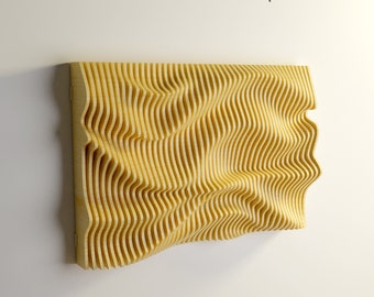 Parametric Wavy Wall Art, Parametric Wood Wall Frame, CNC Files for cutting, DXF Files Digital Download, Parametric CNC files, Wall Art