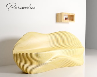 Parametric Sofa SD1: Laser Cut Wooden Bench, CNC Furniture (SVG Template Digital Download)