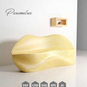 Parametric Sofa SD1 , Wooden Sofa laser cut , Parametric bench , CNC Furniture , Parametric furniture , CNC , SVG Template Digital Download