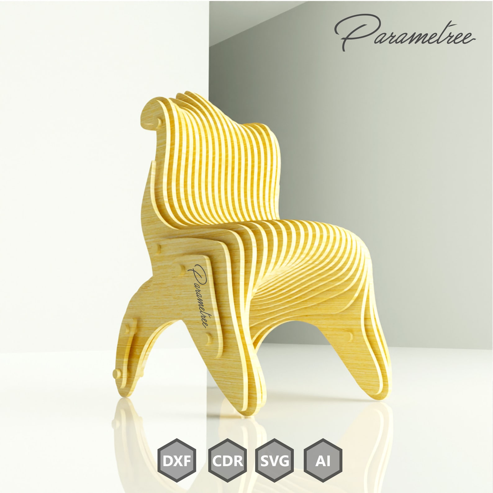 Wavex Parametric Chair DXF File: Laser Cut Wooden Furniture (digital ...