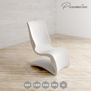 Parametric Chair 02 Design: Laser Cut DXF Vector Template (Digital Download)