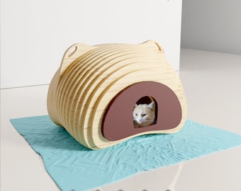 parametric design Cathouse pet house svg template dxf files for cnc routing laser cutting digital download