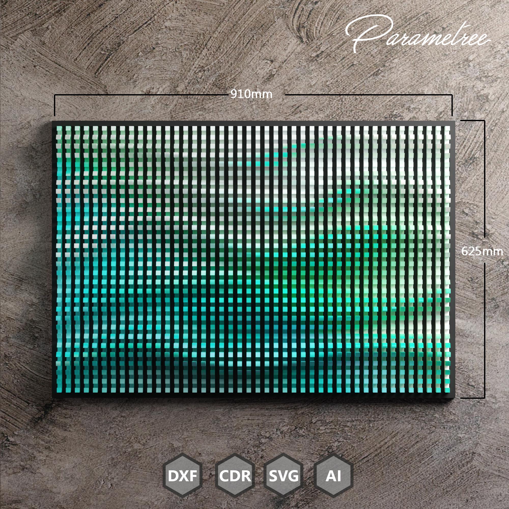 Parametric Pixel Wood Wall Panel CNC Files (digital Download) - Etsy