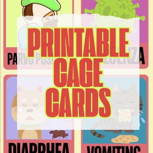 Schede per canili della clinica veterinaria: segnaletica per gabbie per animali (download digitale)