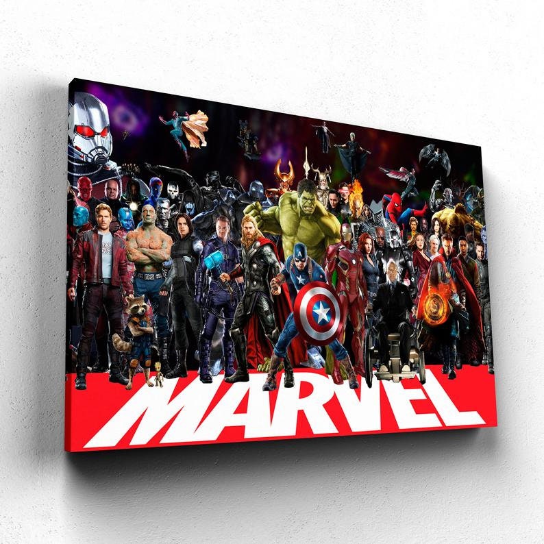 Marvel Super Heroes Canvas Marvel Poster Avengers Wall Art Etsy