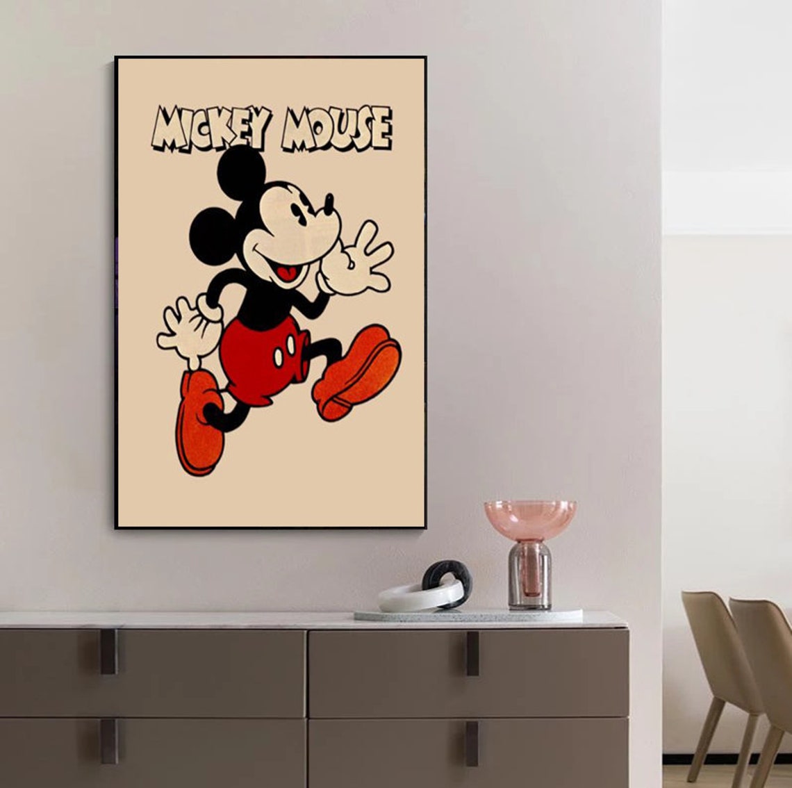Mickey Mouse Wall Art Mickey Mouse Canvas Mickey Wall Art Etsy