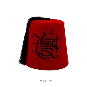 PERSONALIZED Fez, Tarboosh Red Hat with Custom Turkish-style Calligraphy Handwriting