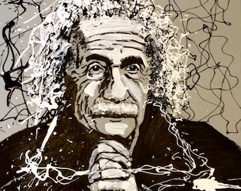Albert Einstein original acrylic painting