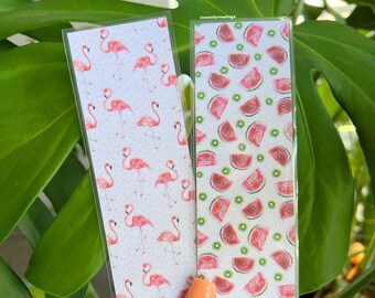 Flamingos & Fruit Bookmarks