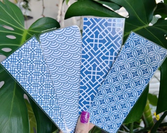 Blue & White Pattern Bookmarks