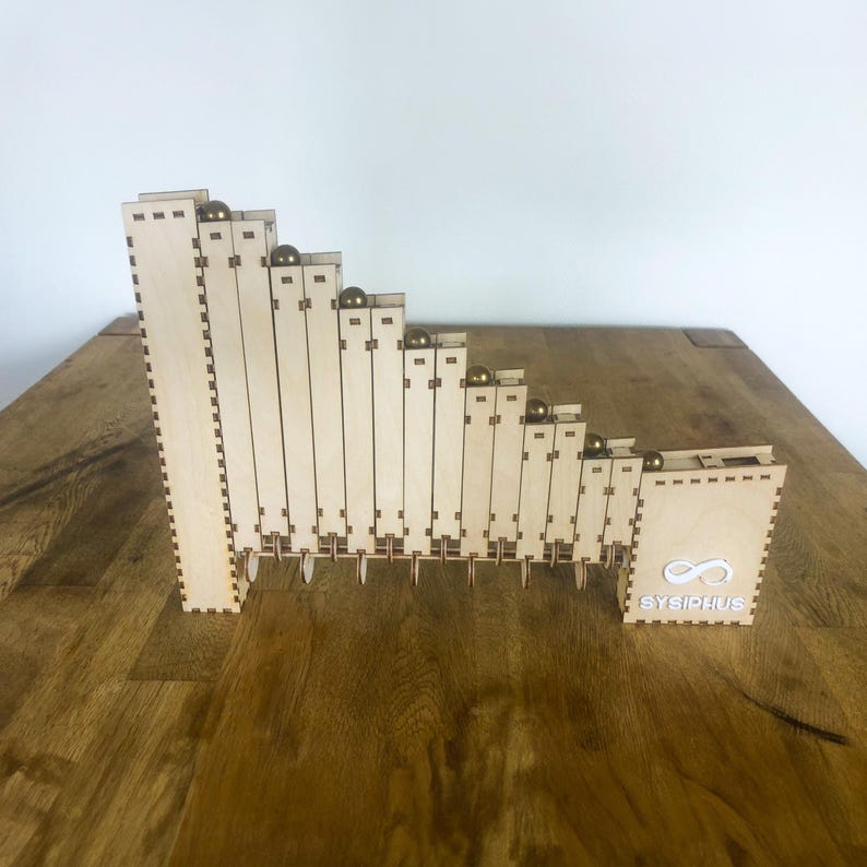 Infinity Shape Skating Ramp Sisyphus Rolling Ball Sculpture Laser Cut Project Glowforge Woodwork ...