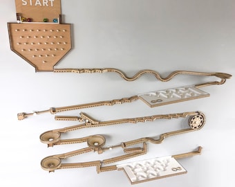 Racing Edition | Infinity Trax | Laser Cut Modular Magnetic Wooden Marble Run - STL files, Vector Files, Digital Download, Glowforge, DIY