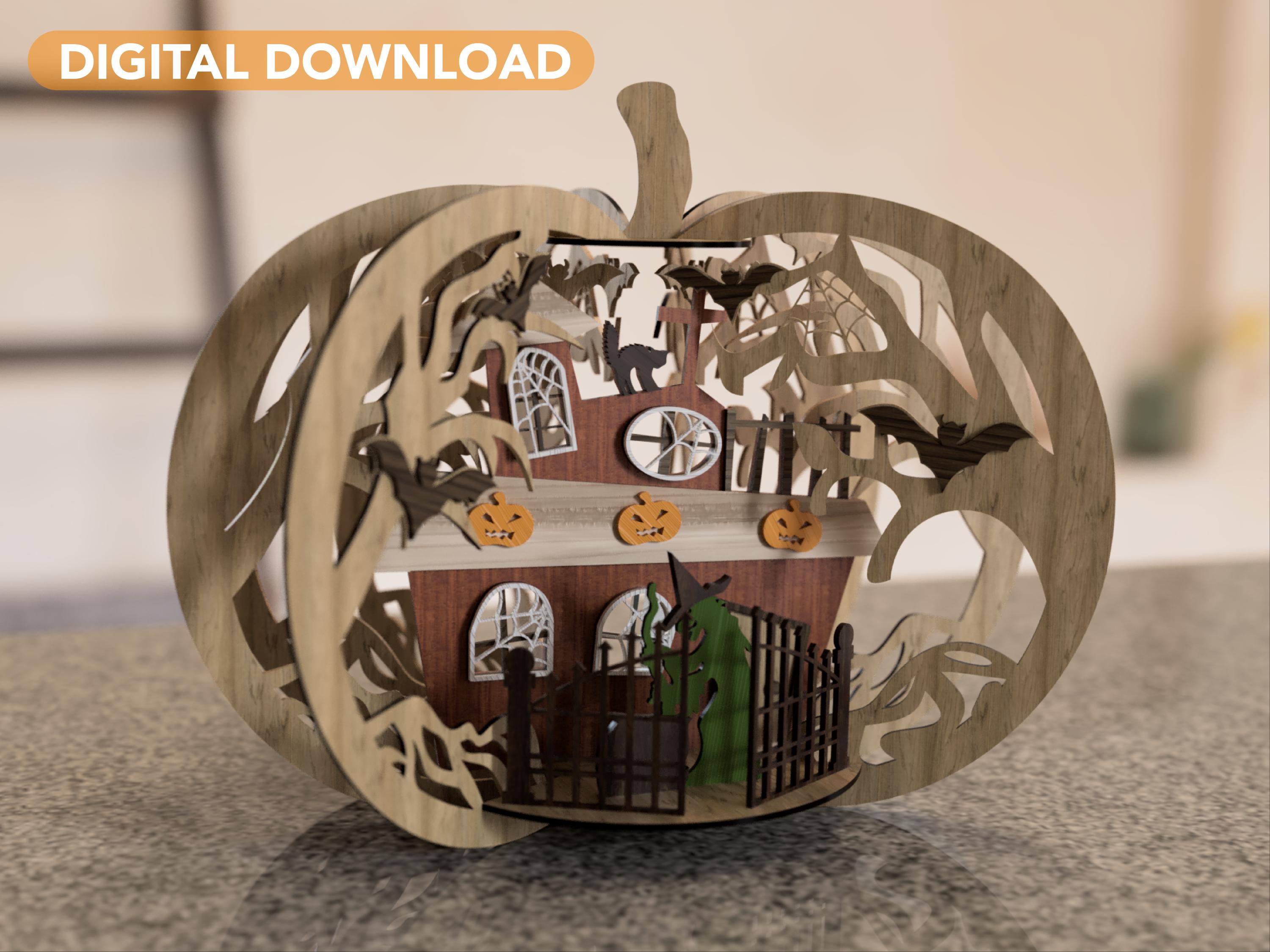 ハロウィンかぼちゃプロジェクト レーザーカッター用ベクターファイル