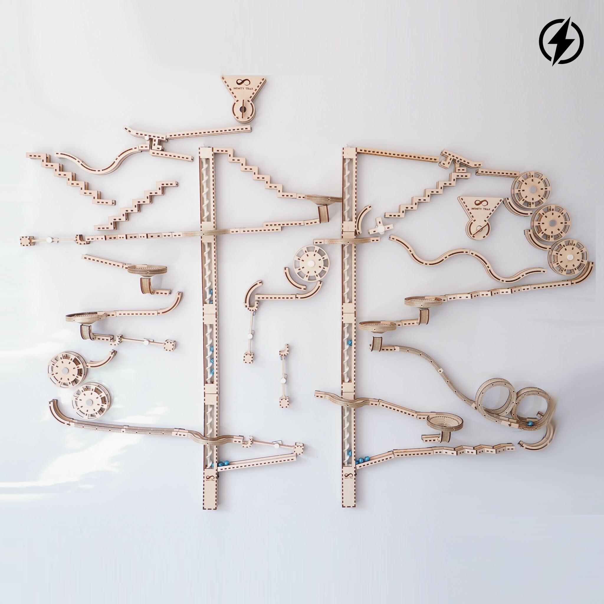 Modular Wooden Marble Run Infinity Trax Etsy UK