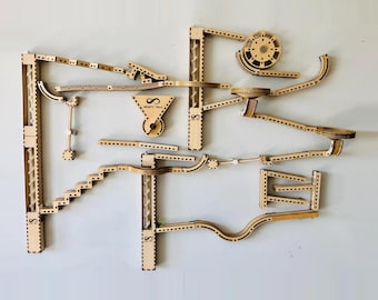 Farraday Edition | Infinity Trax | Modular Wooden Magnetic Marble Run | Laser Cut File DFX SVG Glowforge Project Woodwork Plans Vector DIY
