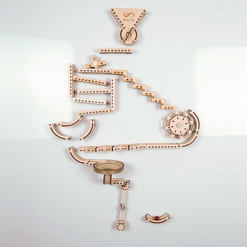 Modular Wooden Marble Run Infinity Trax Etsy