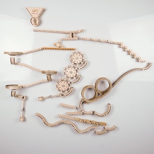 Newton Edition / Infinity Trax / Pista per biglie magnetica modulare in legno / File tagliato al laser Download digitale DFX SVG Progetto Glowforge Lavorazione del legno