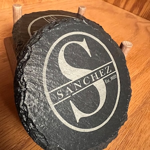 Personalized Laser Engraved Slate Coasters - Unique and Stylish Home Decor