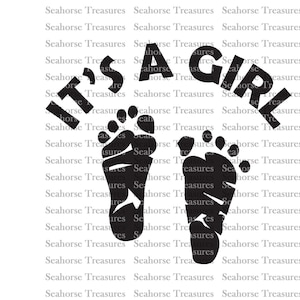 Es ist ein Mädchen, Baby Füße, Babys, Geschlecht offenbaren Baby Fuß Druck svg, es ist ein Junge, es ist ein Mädchen, Baby-Dusche svg pdf jpg png, Cricut Silhouette