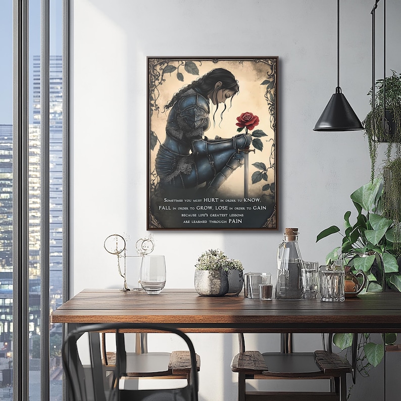 Warrior Woman Wall Art Inspirational Quote Life's Greatest Lessons