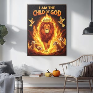 Lion of Judah Canvas Print: Christian Bible Verse Home Decor