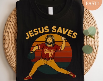 Jesus Saves Baseball T-Shirt: Funny Christian Sports Tee