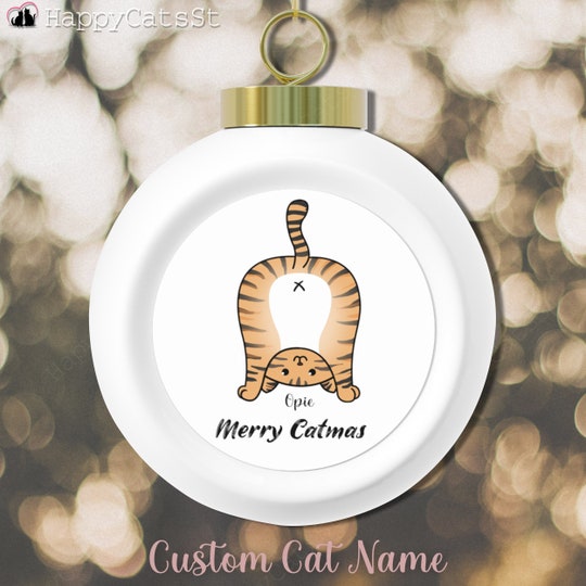 Disover Personalized Cat Ornament Kittens Christmas Ball Ornament