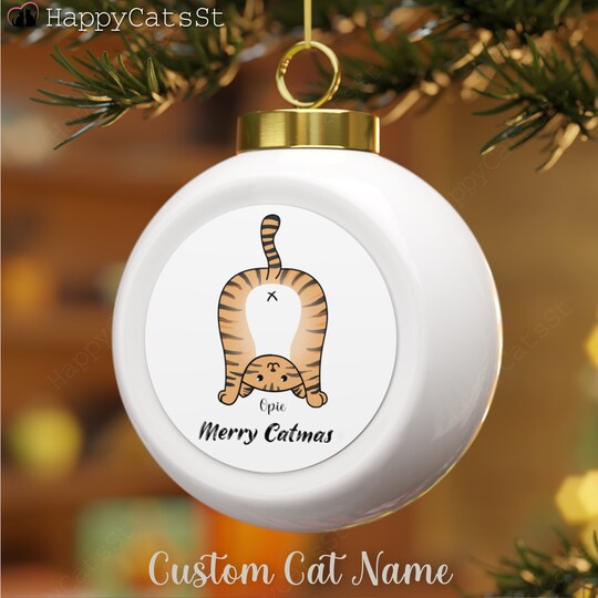 Disover Personalized Cat Ornament Kittens Christmas Ball Ornament