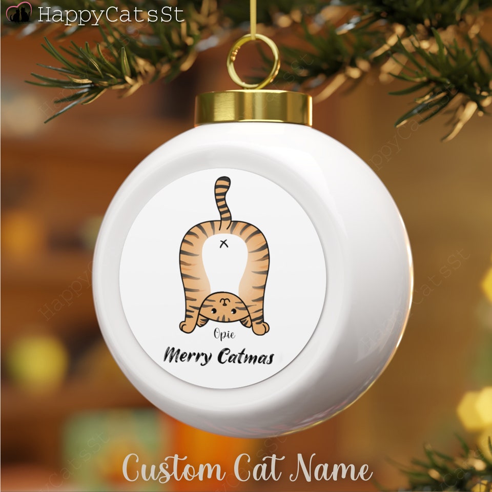 Discover Personalized Cat Ornament Kittens Christmas Ball Ornament