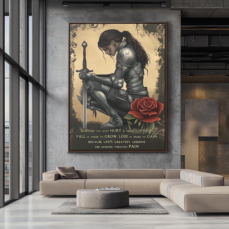 Warrior Woman Inspirational Wall Art Strength, Growth, Resilience