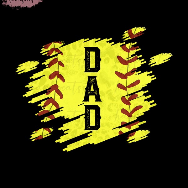 Softball Dad On Scratch Background PNG - Softball PNG - Dad Png - Softball Sublimation Design Download - Softball For Cricut