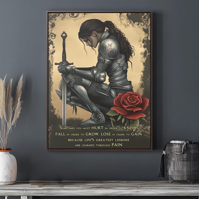 Warrior Woman Inspirational Wall Art Strength, Growth, Resilience