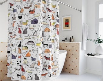 Waterproof Shower Curtain for Bathroom Machine Washable Cute Cat Design Shower Curtains Decor Set 66x72in Waterproof Shower Curtain for Bathroom Machine Washable Cute Cat Design Shower Curtains Decor Set 66x72in