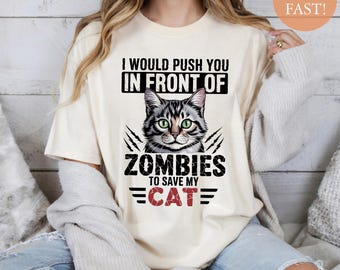 Rolig zombiekatt-t-shirt: Apokalyps humorgåva