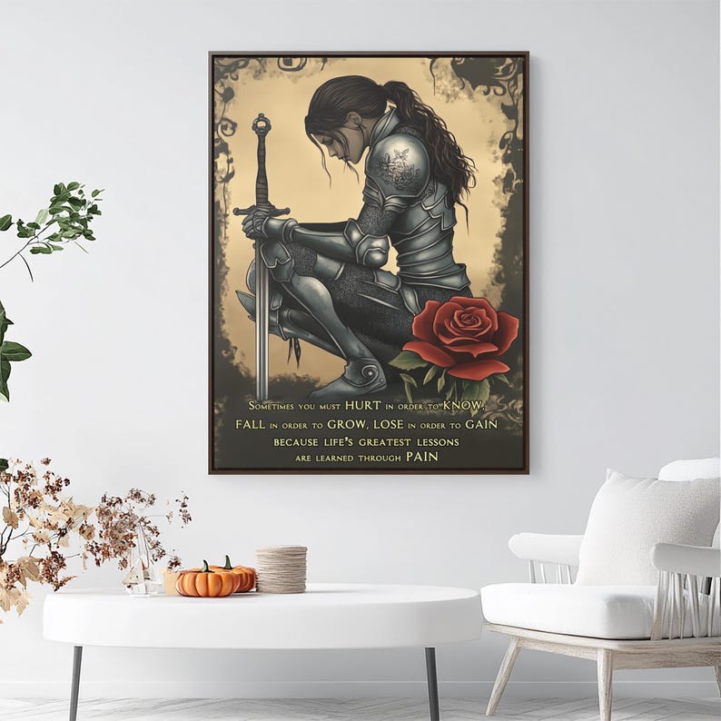 Warrior Woman Inspirational Wall Art Strength, Growth, Resilience