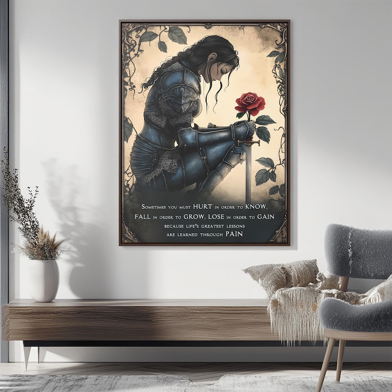 Warrior Woman Wall Art Inspirational Quote Life's Greatest Lessons
