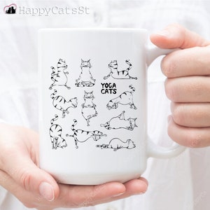 Cat and Yoga Lovers, Funny Mug Coffee, Cat Yoga Gifts, Yoga Lovers Gifts, Funny Gifts For Her, Animal Lovers Gifts, Birthday Gifts