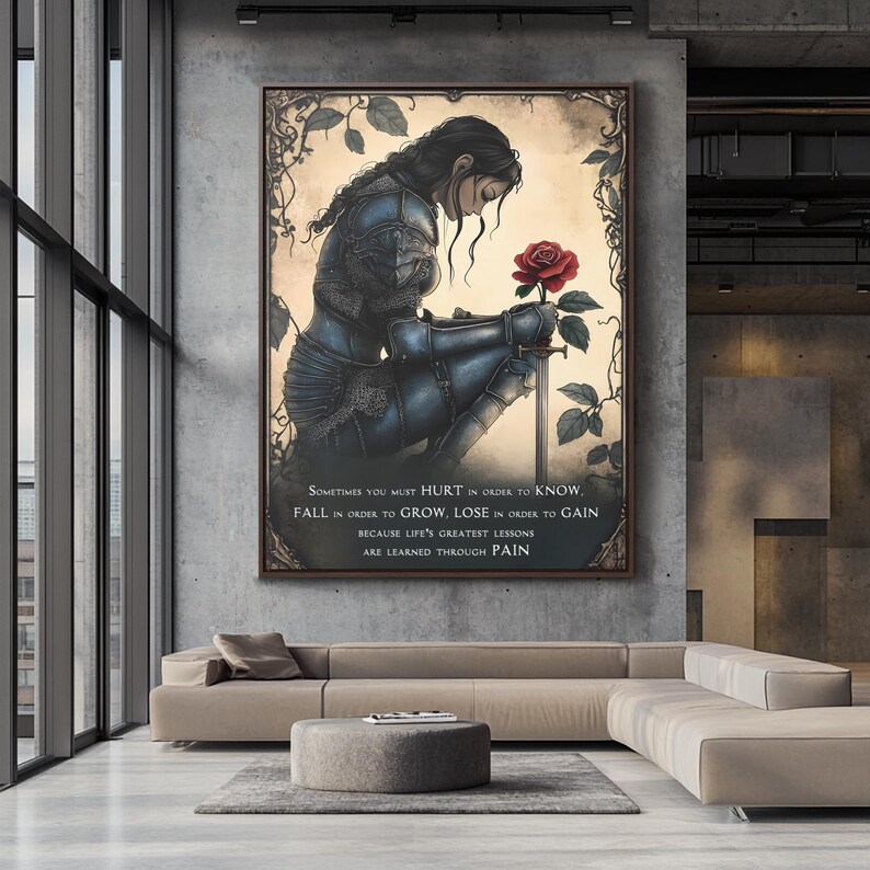 Warrior Woman Wall Art Inspirational Quote Life's Greatest Lessons