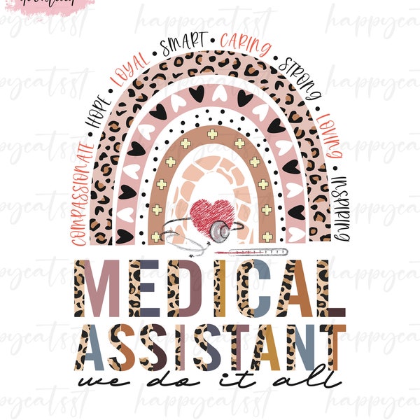 Leopard Medical Assistant Sublimation Designs Downloads - Medical Assistant PNG - Nursing PNG - PNG File For Nurse Shirt Mug Shirt Tote