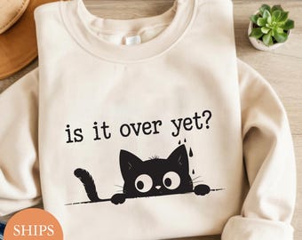Funny Cat Sweatshirt: Introvert Humor, Nervous Cat Tee