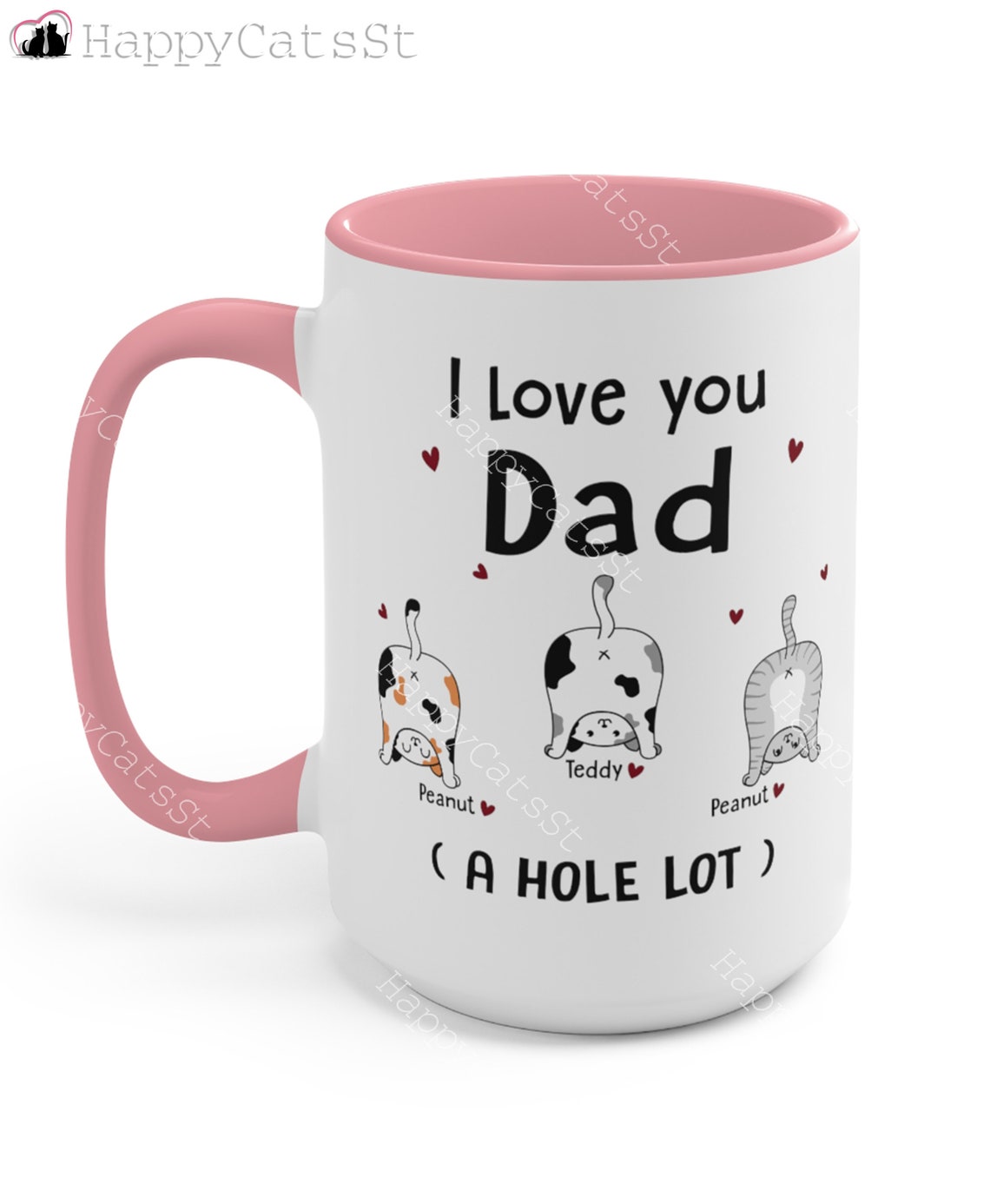 Personalized Cat Dad Gift I Love You Dad A Hole Lot Custom