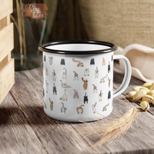 Cat Butt Enamel Camp Cup - Enamel Coffee Mug - Cup Made of Enamel - Travel Cup - Perfect Gifts For Cat Lovers - Funny Cat Gifts