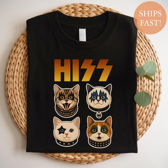 HISS Cat Band T-shirt: Funny Rock Music Parody Tee - Etsy