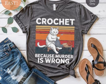 Grappig gehaakt katten-T-shirt: garenliefhebber breihumor cadeau