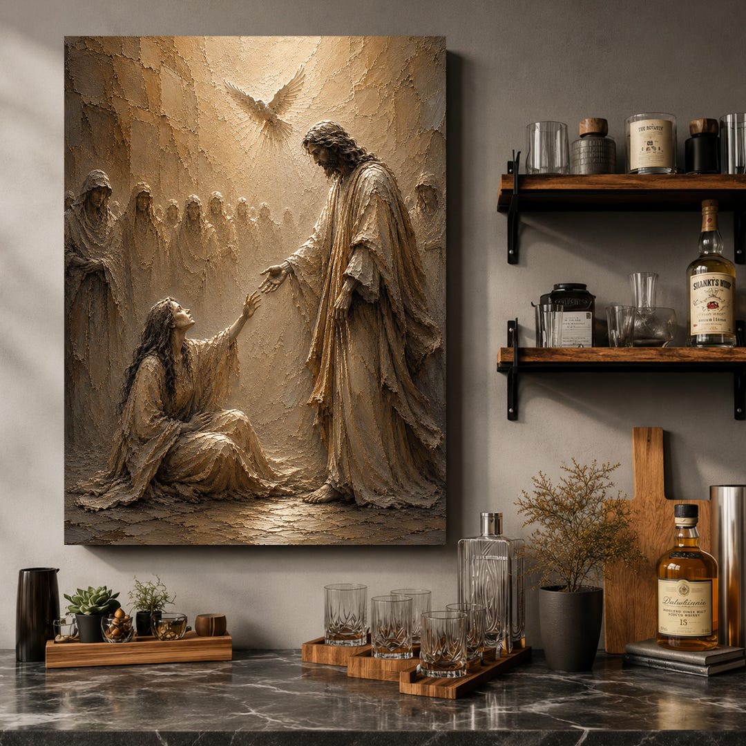 Jesus Mary Magdalene Canvas Print - Religious Christian Wall Art ...