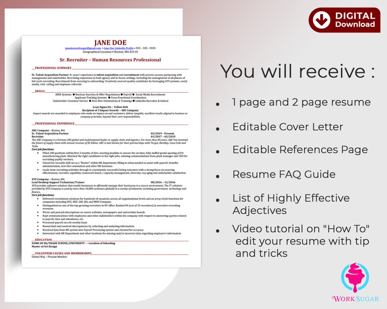 Mid-career Professional Resume Template - Etsy